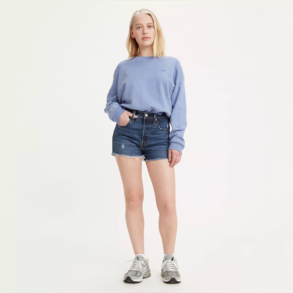 Levi’s | 501 High Rise Premium Denim Shorts Salsa Destiny Dark Wash Size 27